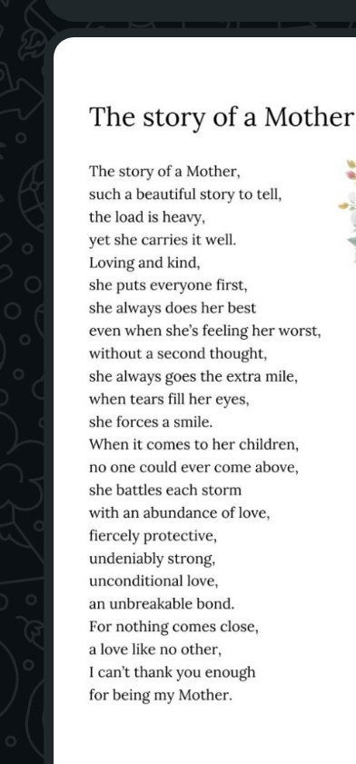The story of a Mother — poem