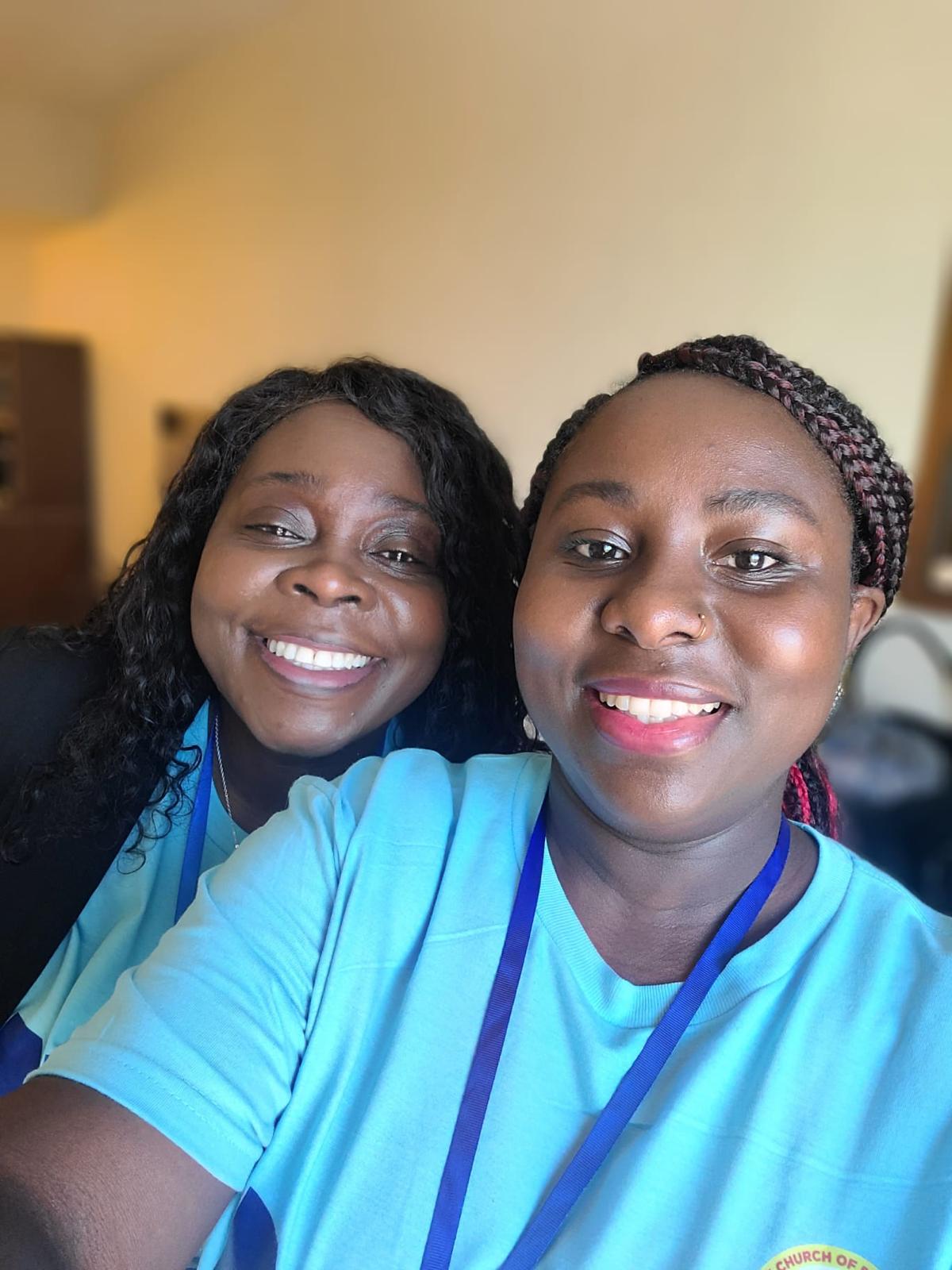 Joyful smiles with a children's ministry sister