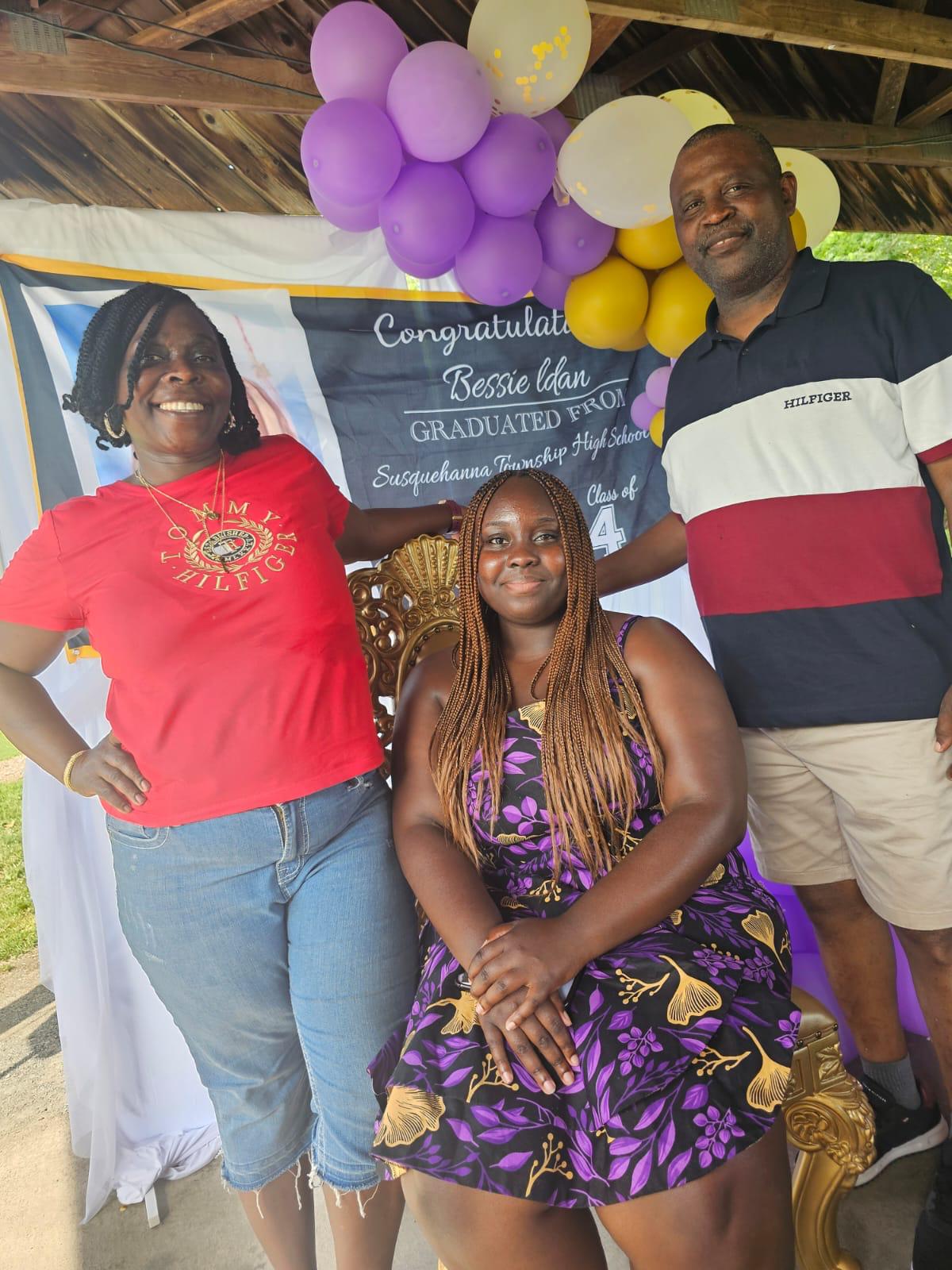 Celebrating Bessie Idan's high school graduation