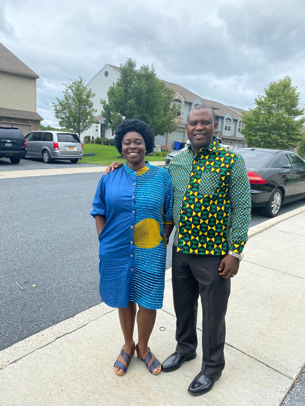 Side by side in African print